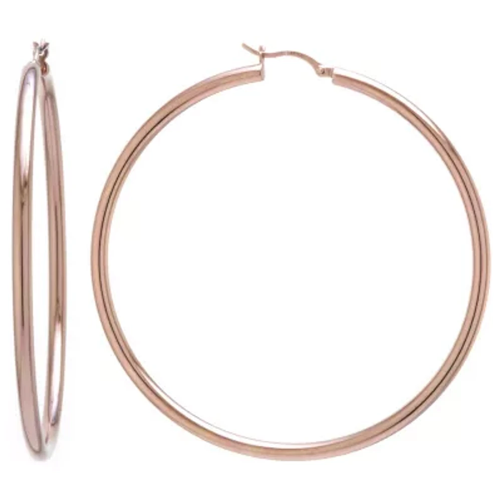 Womens 14K Gold Over Silver Sterling Silver 65mm Hoop Earrings