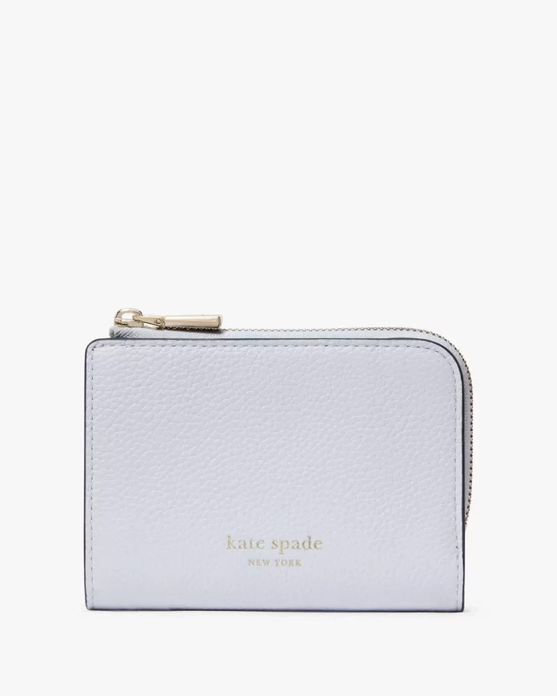 Ava Colorblocked Pebbled Leather Zip Bifold Wallet