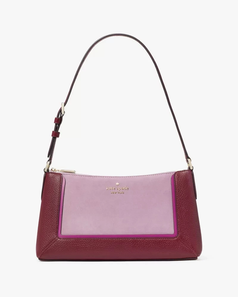Lena Suede Colorblock Medium Shoulder Bag