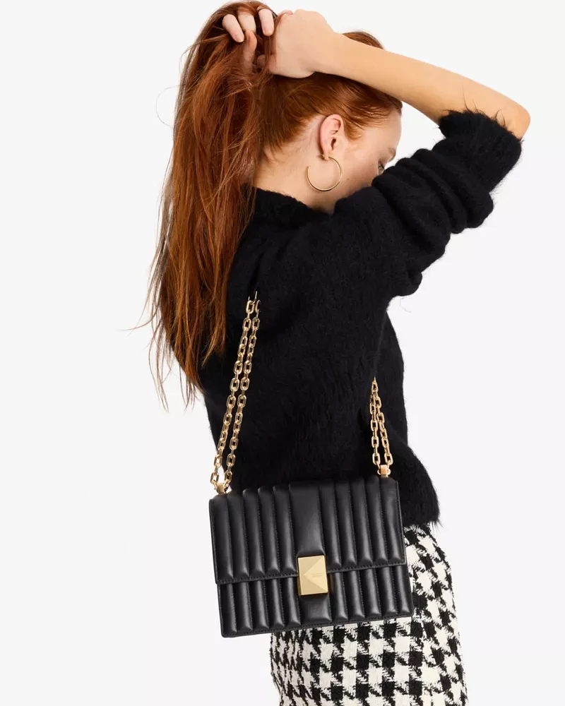 Deco Quilted Chain Shoulder Bag