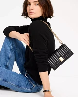 Deco Quilted Mini Flap Chain Crossbody