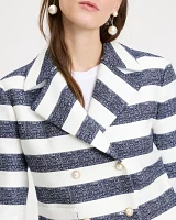 Sailor Stripe Tweed Moto Jacket