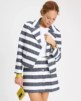 Sailor Stripe Tweed Moto Jacket