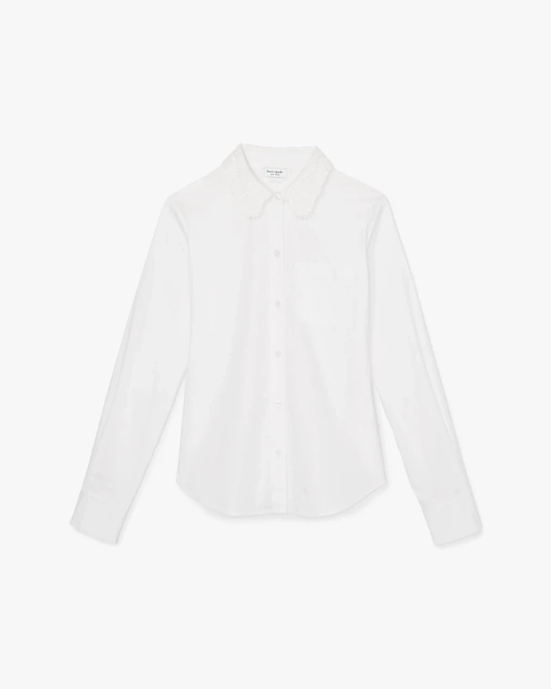Daisy Lace Collar Button Up Shirt