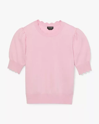 Scallop Short Sleeve Sweater