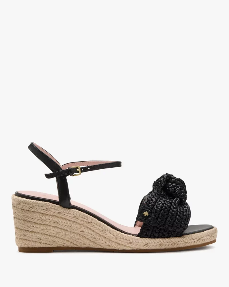 Leandra Raffia Wedge Sandals