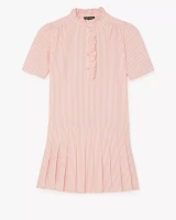 Seersucker Pleated Shirt Dress