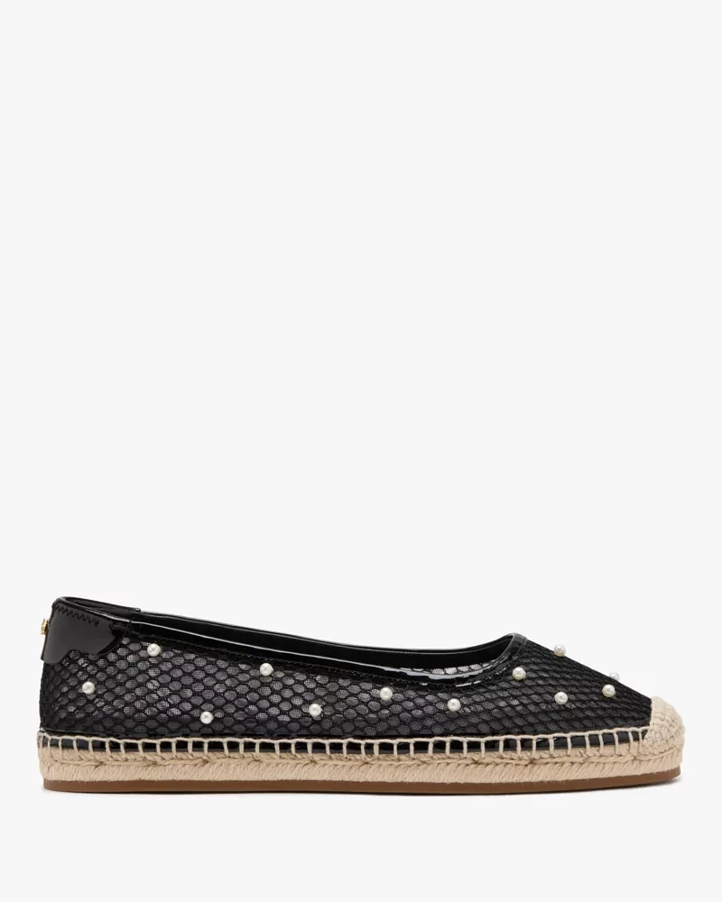 Pearl Fishnet Espadrille Ballet Flats