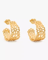 Spade Flower Lace Hoops