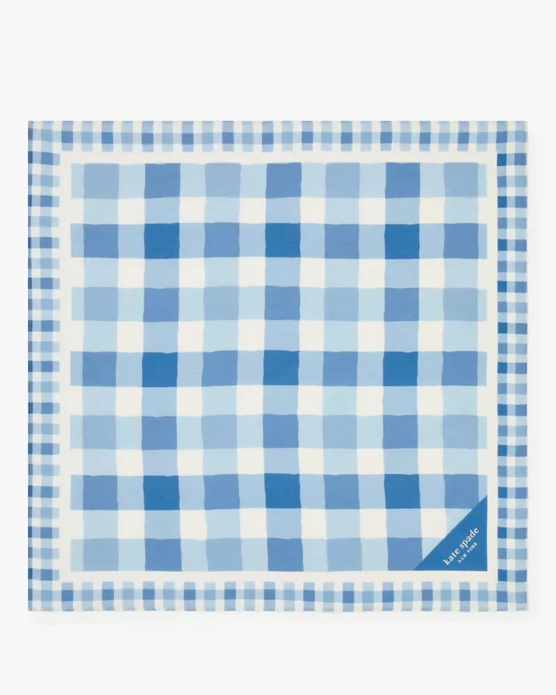 Beach Plaid Silk Bandana
