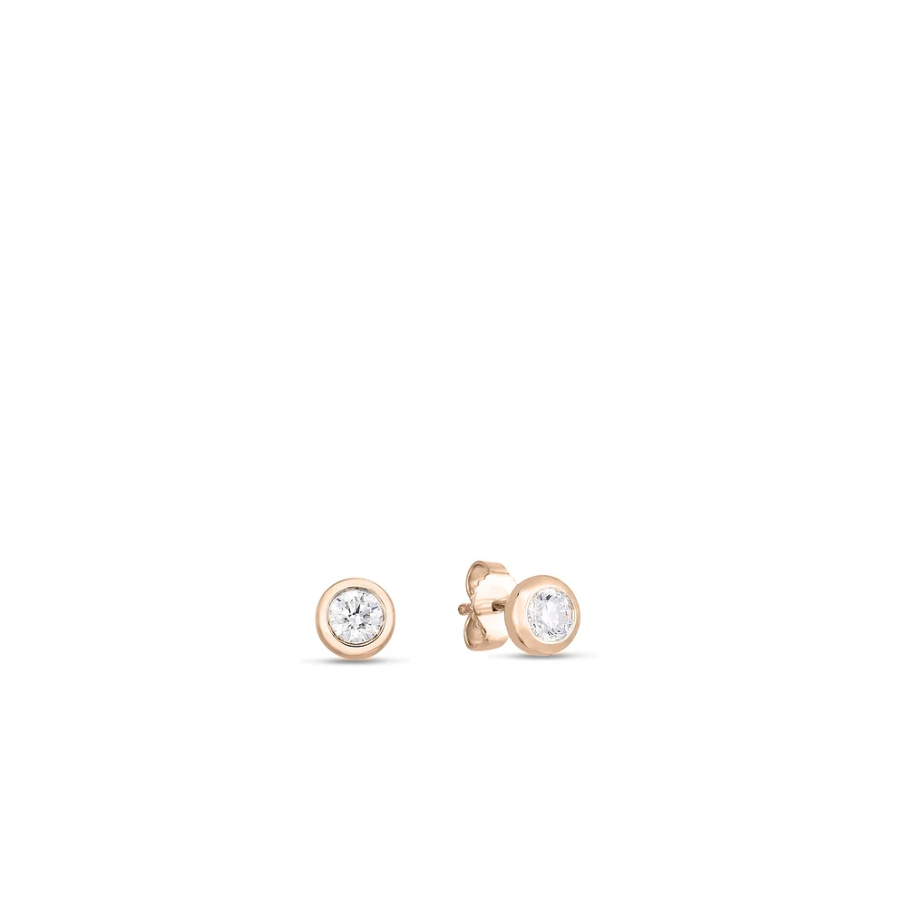 Shop classic diamond bezel stud earrings in Canada | La Maison MonacoShop