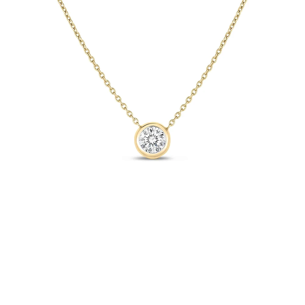 Shop bezel set diamond solitaire 20 inch necklace in Canada | La Maison MonacoShop