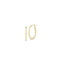 Shop designer gold petite square edge oval hoop earrings in Canada | La Maison MonacoShop