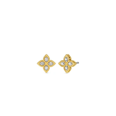 Shop princess flower small diamond stud earrings in Canada | La Maison MonacoShop