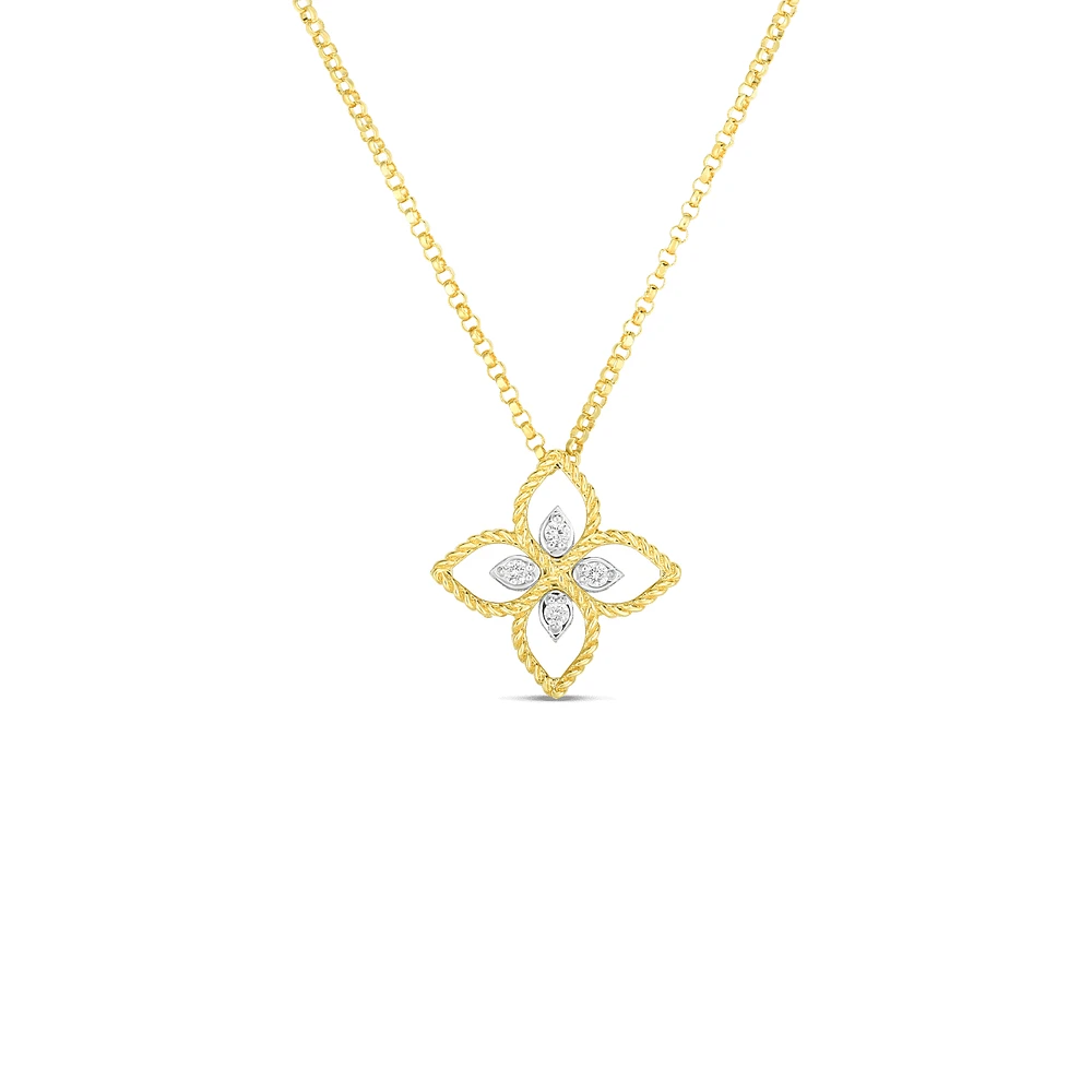 Shop principessa small diamond flower necklace in Canada | La Maison MonacoShop