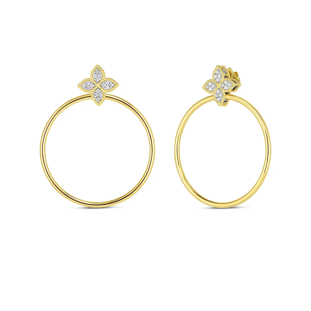 Shop princess flower attached hoop diamond earrings in Canada | La Maison MonacoShop