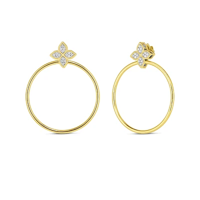 Shop princess flower attached hoop diamond earrings in Canada | La Maison MonacoShop