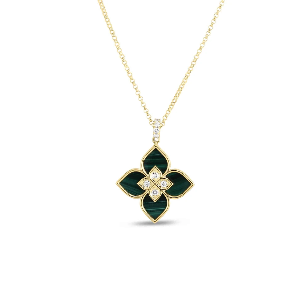 Shop venetian princess small malachite & diamond necklace in Canada | La Maison MonacoShop