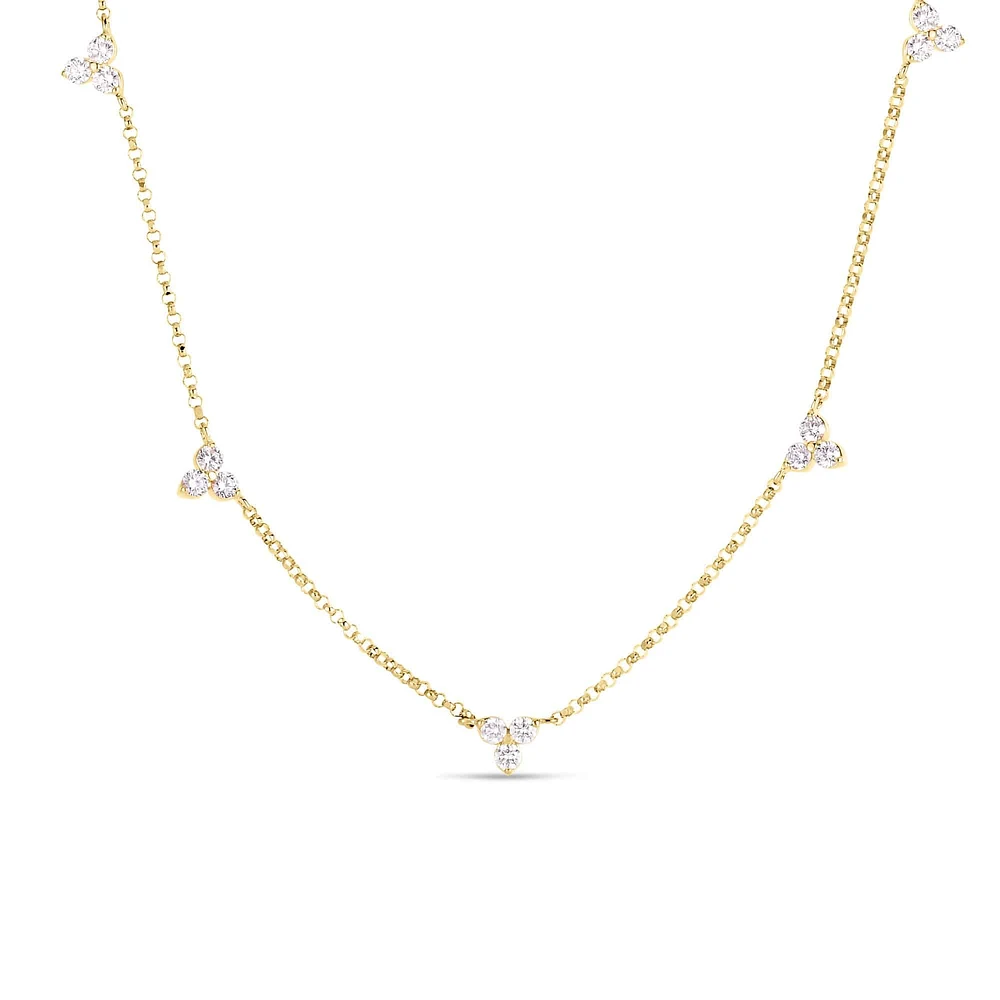 Shop diamonds by the inch 5 station flower necklace in Canada | La Maison MonacoShop