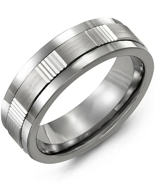 Shop men’s satin diamond cut wedding band in Canada | La Maison MonacoShop