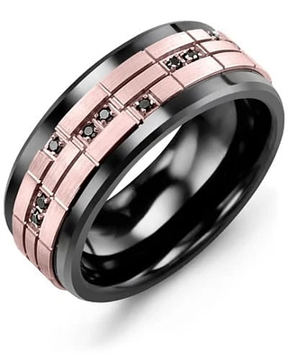 Shop men’s puzzle black diamonds wedding ring in Canada | La Maison MonacoShop