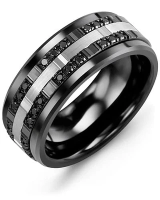 Shop men’s outer trio black diamonds wedding band in Canada | La Maison MonacoShop