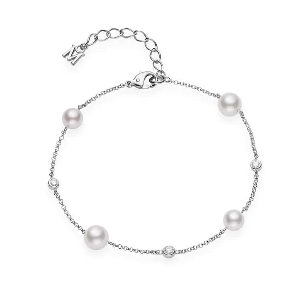 Shop akoya cultured pearl and diamond station bracelet in Canada | La Maison MonacoShop