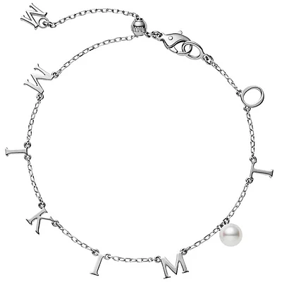 Shop akoya cultured pearl charm bracelet in 18k white gold in Canada | La Maison MonacoShop