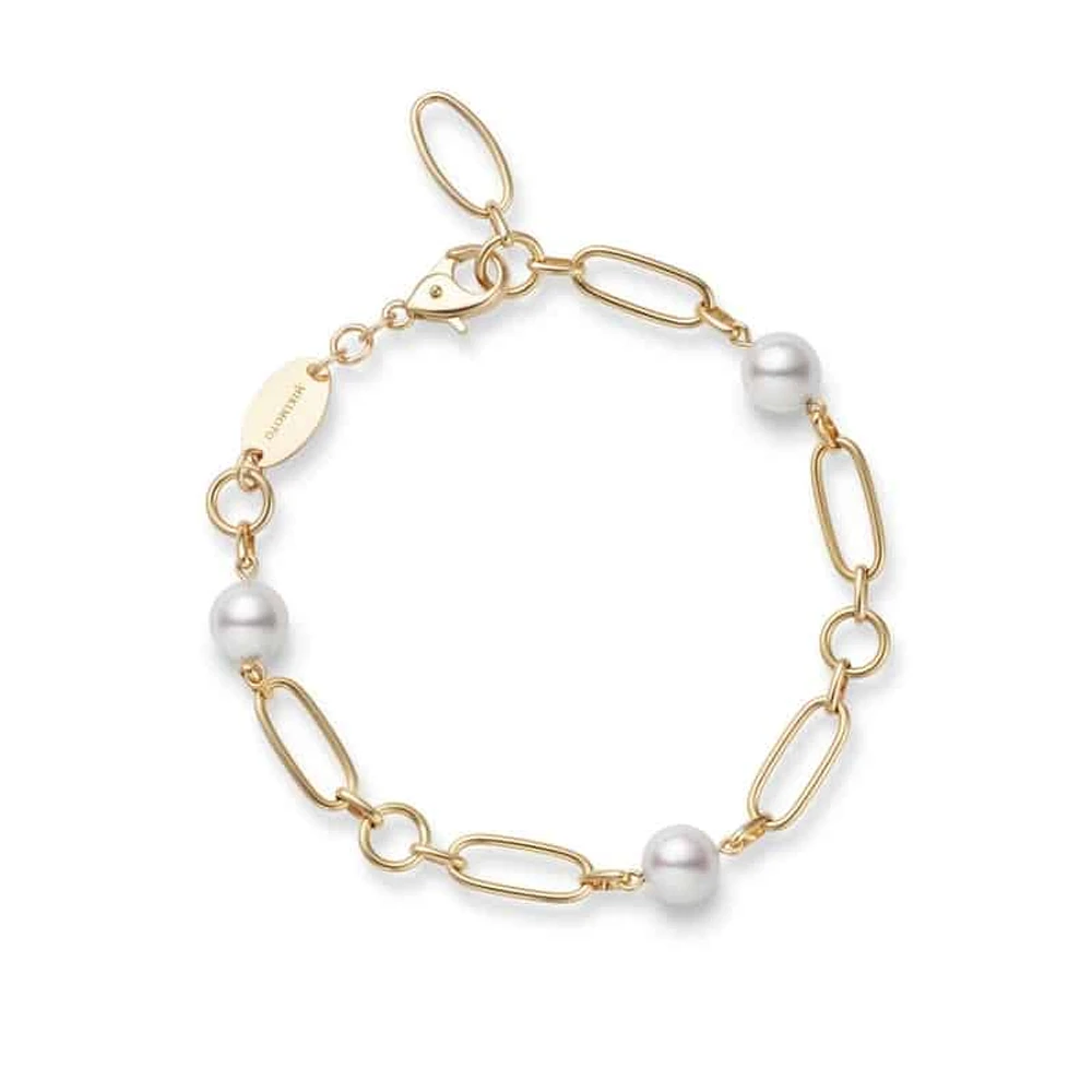 Shop m code akoya cultured pearl bracelet in 18k yellow gold in Canada | La Maison MonacoShop