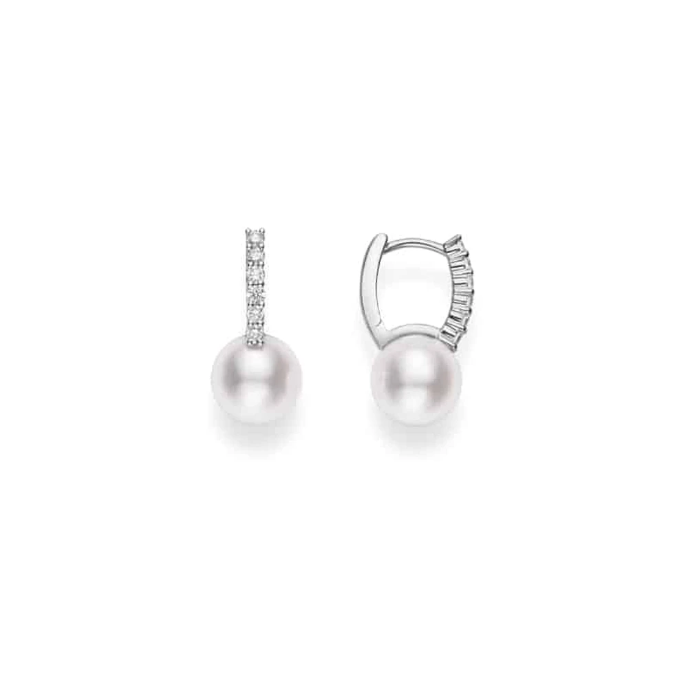 Shop classic elegance akoya cultured pearl earring with diamonds in Canada | La Maison MonacoShop