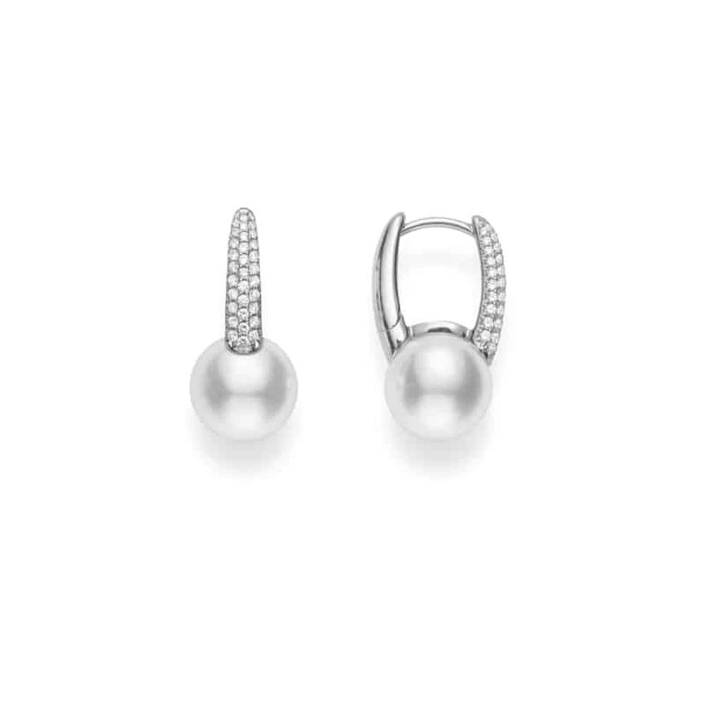 Shop classic elegance akoya cultured pearl earring with diamond in Canada | La Maison MonacoShop