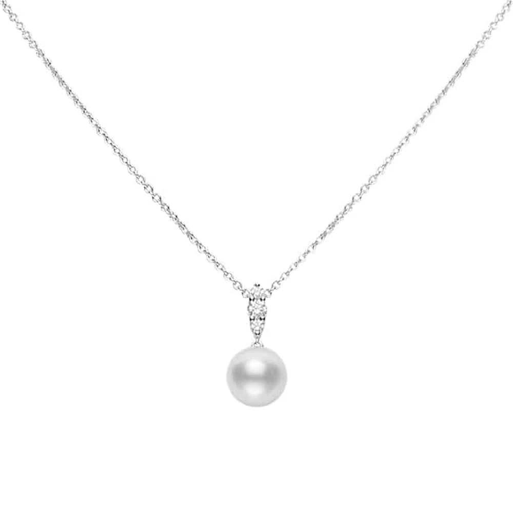 Shop morning dew white south sea cultured pearl pendant in 18k white gold in Canada | La Maison MonacoShop