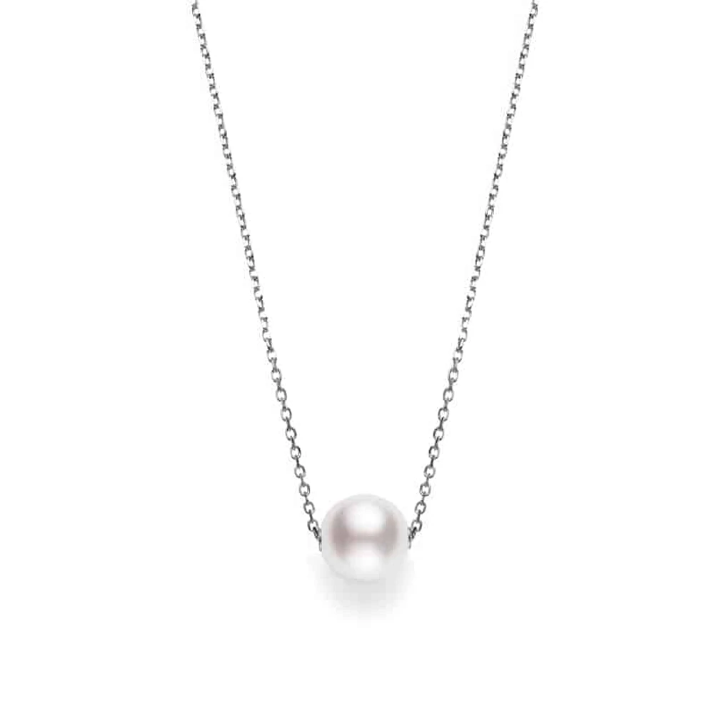 Shop akoya cultured pearl single pearl pendant in 18k white gold in Canada | La Maison MonacoShop