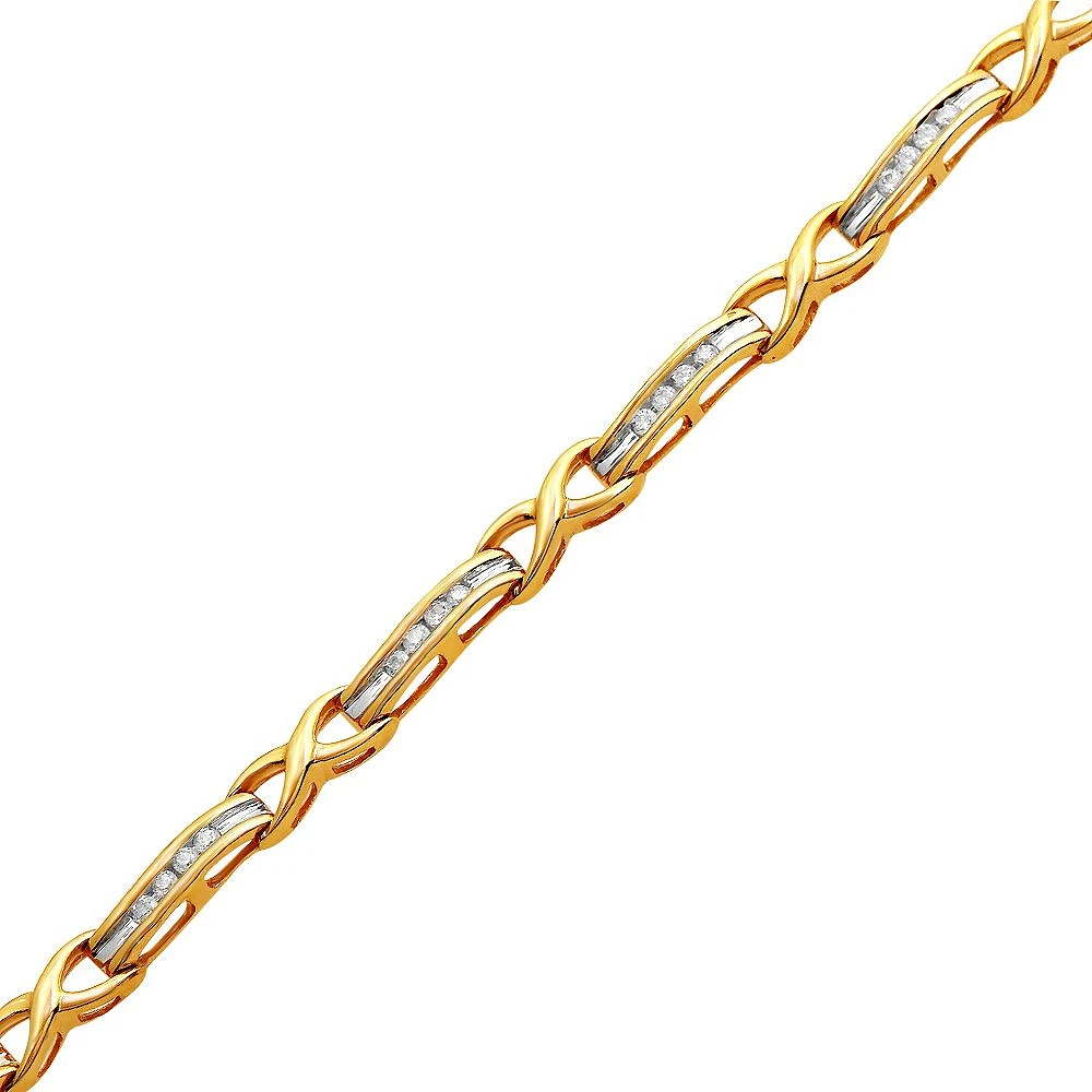 BRACELET EN OR 2 TONS AVEC DIAMANTS