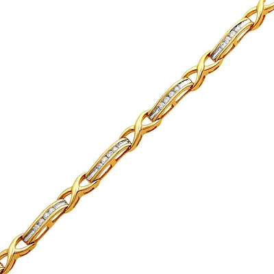BRACELET EN OR 2 TONS AVEC DIAMANTS