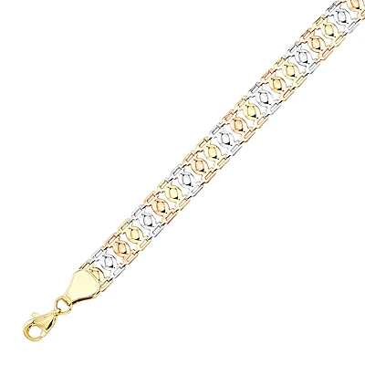 BRACELET OR 10K 3 TONS - 7.25''