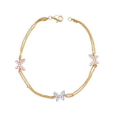 BRACELET OR 3 TONS 10K - 7.25''
