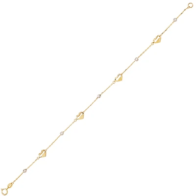BRACELET OR DEUX TONS - 7.25''