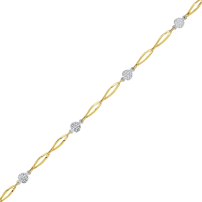 2 TONE 10K GOLD BRACELET- 7.25’’