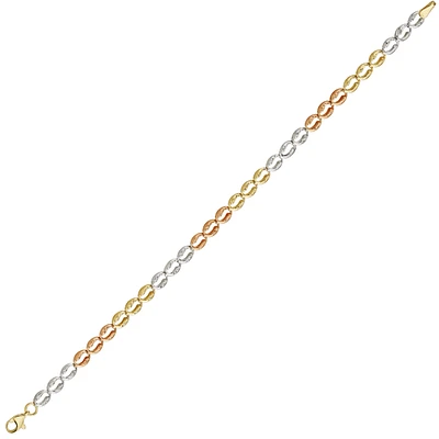 10K 3-TONE GOLD BRACELET