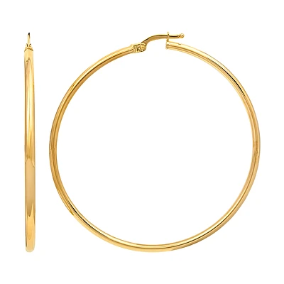 10K YELLOW GOLD EARRINGS- 50MM