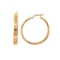 10K YELLOW GOLD HOOPS - 30MM