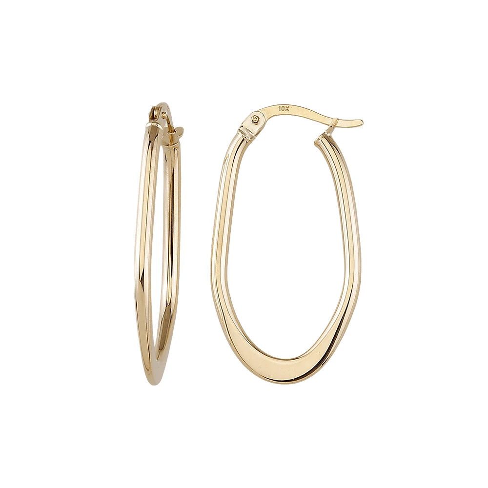 ANNEAUX OR JAUNE 10K - 16X32MM