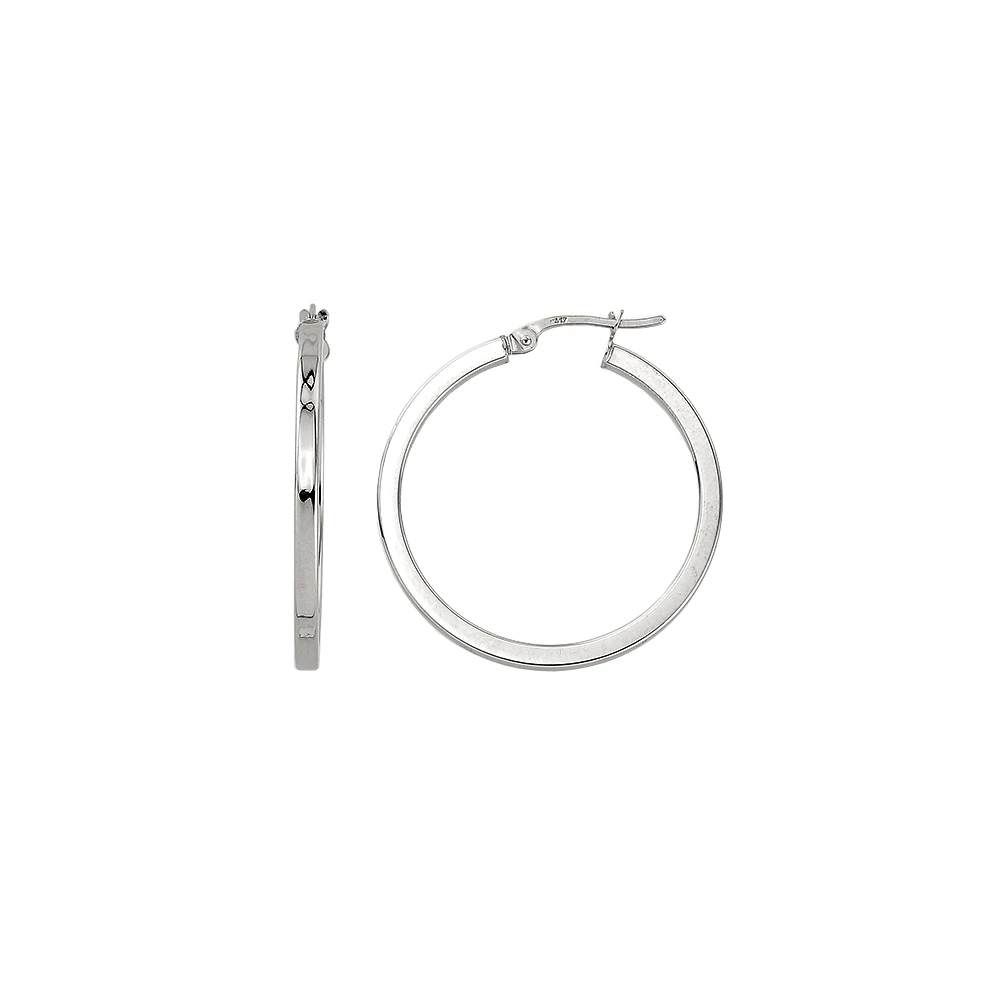 ANNEAUX OR BLANC 10K - 10MM