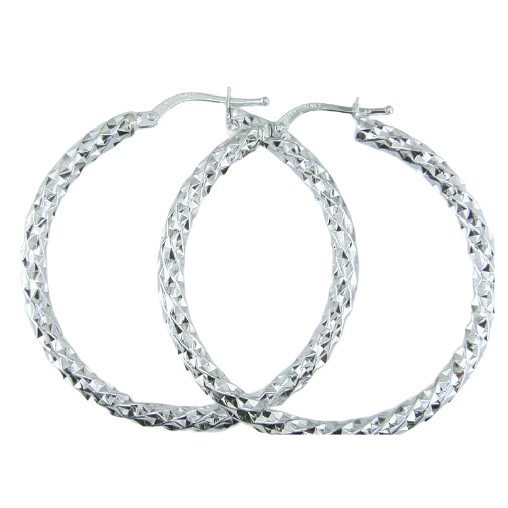 ANNEAUX 30MM EN OR BLANC 10K