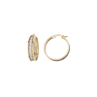 VERSACE 10K GOLD EARRINGS- RHODIUM
