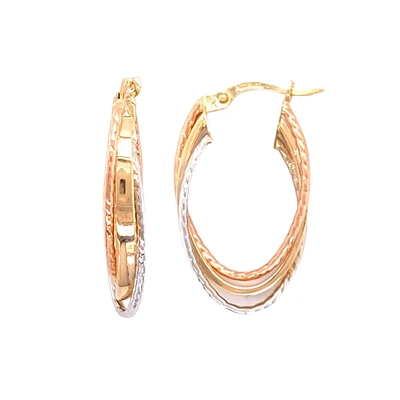 10K ROSE AND WHITE GOLD EARRINGS