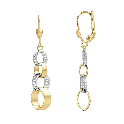 10K 2 TONES GOLD EARRINGS