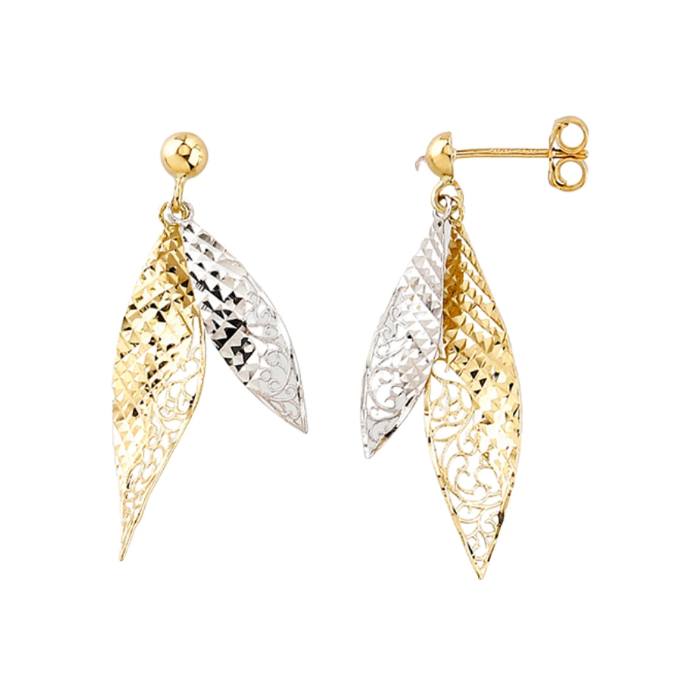 TWO-TONE GOLD EARRINGS