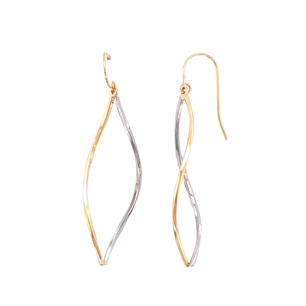 10K TWO-TONE GOLD EARRINGS
